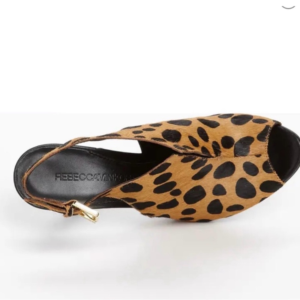 Rebecca Minkoff Leopard Calf Hair Heels Size 6 1/2 M - Picture 4 of 8